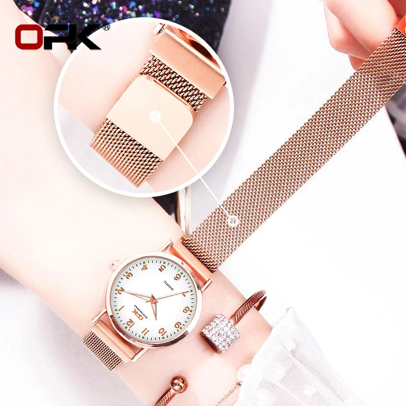 OPK Elegant Woman Watch Waterproof Fashion Quartz Ladies Wristwatches Luminous Luxury Classics Women&