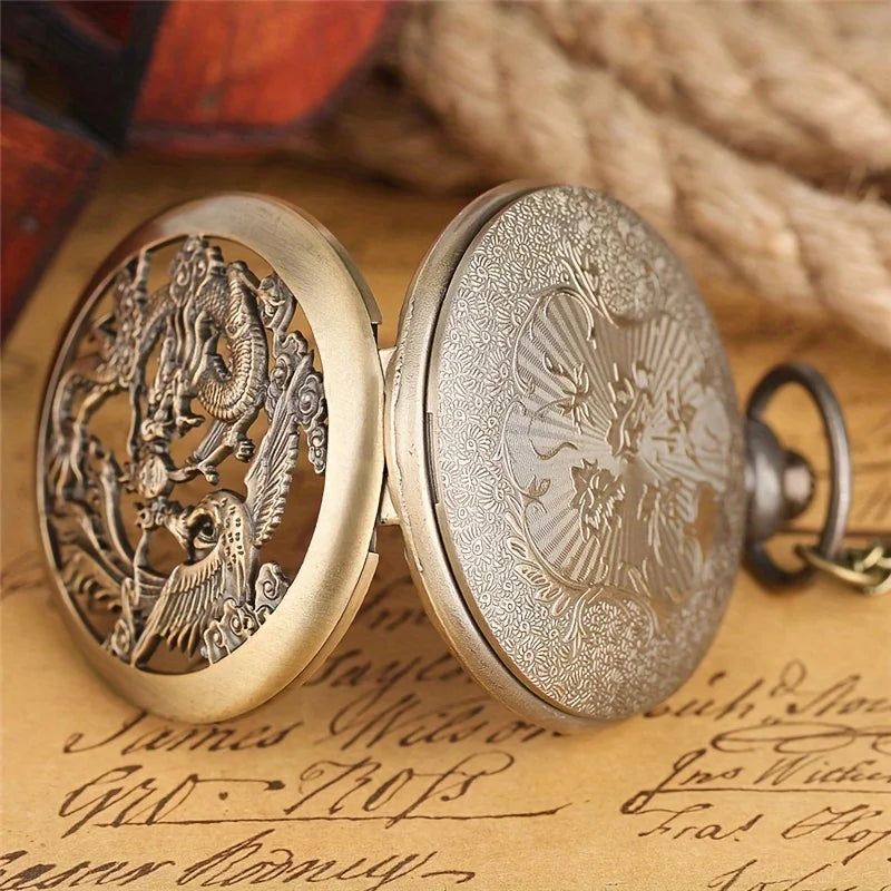 Retro Double Dragon Pocket Watch: A Timeless Gift for the Man in Your Life