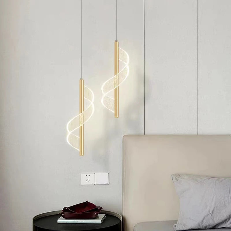 Bedroom Pendant light Acrylic Spiral modern.