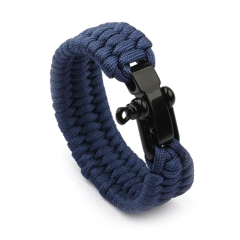 Fashion Outdoor Sport Climbing Rope Chain Bracelets for Men Parachute Cord Paracord Emergency Survival Bracelet Bangle Jewelry