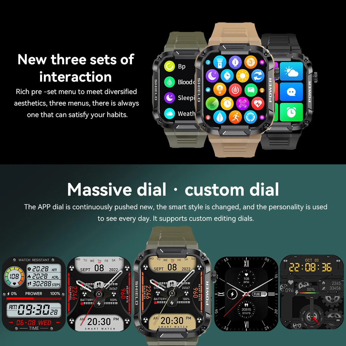 Men Smart Watch Military Healthy Monitor.