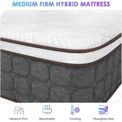 Queen Mattresses,Hybrid Queen Size Mattress,Queen Bed Mattress with Memory Foam and Pocket Spring correct your sleeping posture.