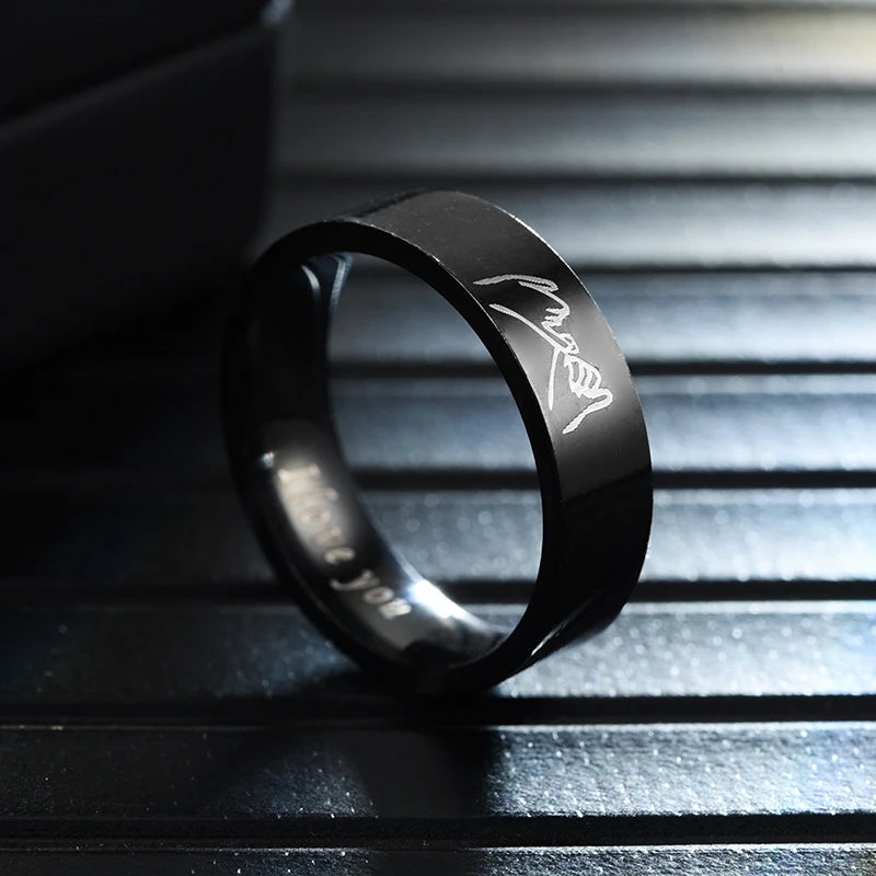 Celebrate love with the Titanium Steel Finger Ring for Couples