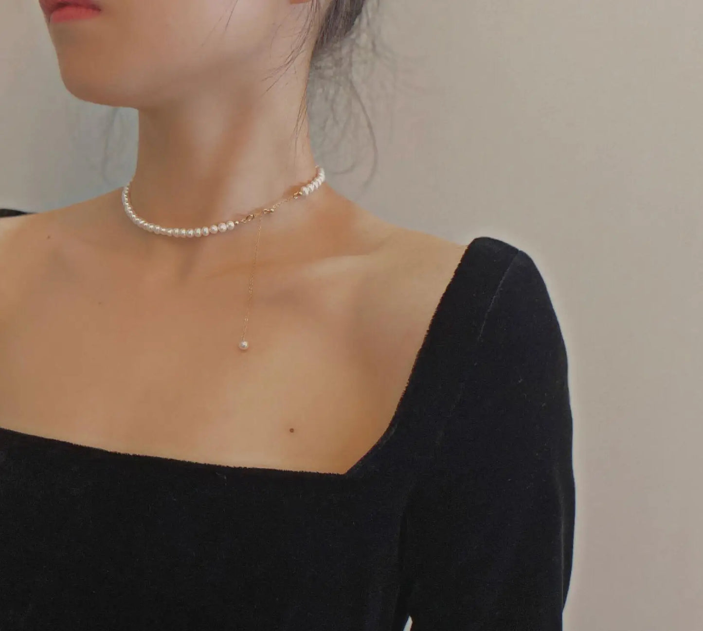 6MM Natural Freshwater Pearl Choker Necklace.