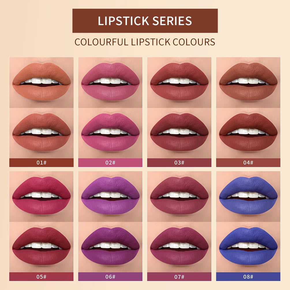 10 Colors 2 in 1 Matte Lipstick Lip.