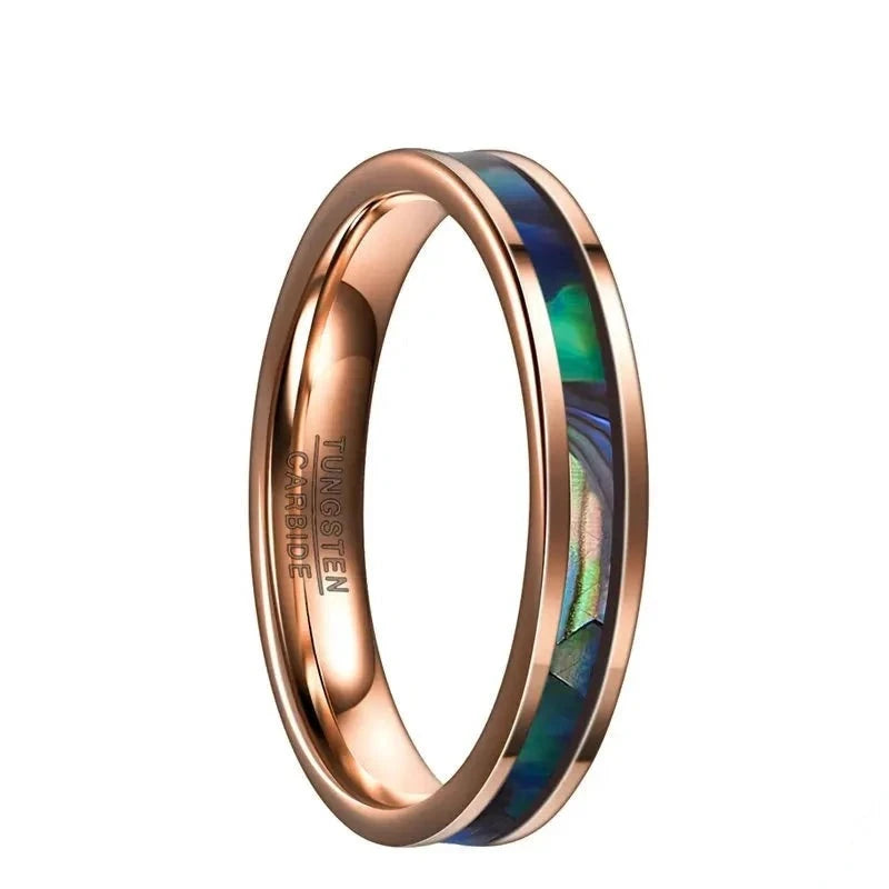 Rose Gold Color Shell Tungsten Carbide Ring Classic Men&