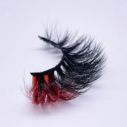 New glitter ombre Colored Lashes 20MM Mink Lashes Wholesale Dramatic Colorful Natural Eyelashes Extension Make up Fake Eyelashes