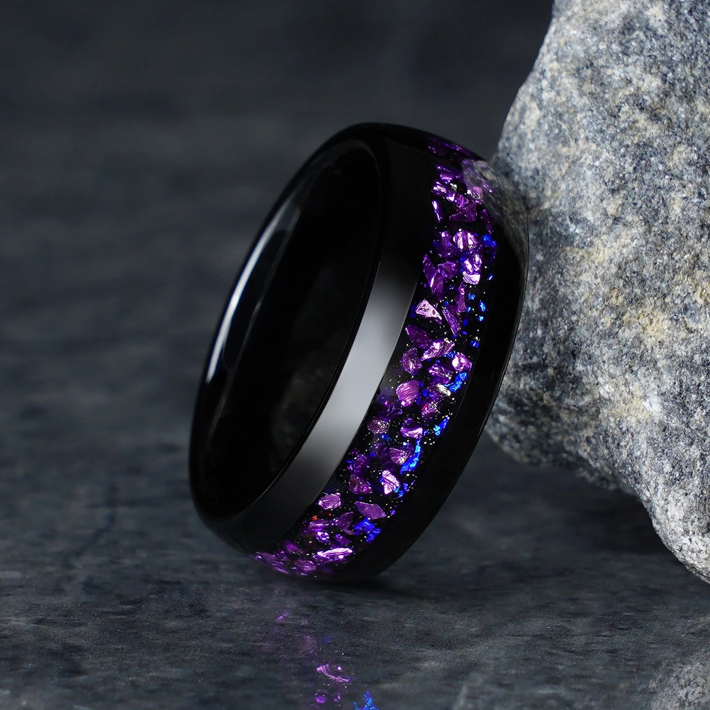 Black Tungsten Carbide Ring, Wedding Engagement.