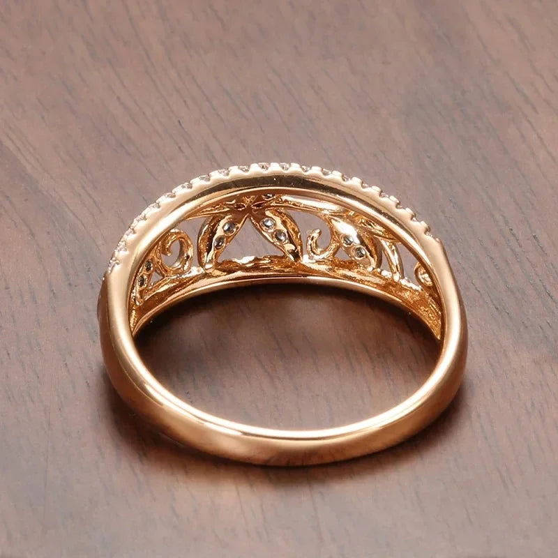 Gold Full Diamond Rings for Women Engagement Wedding.