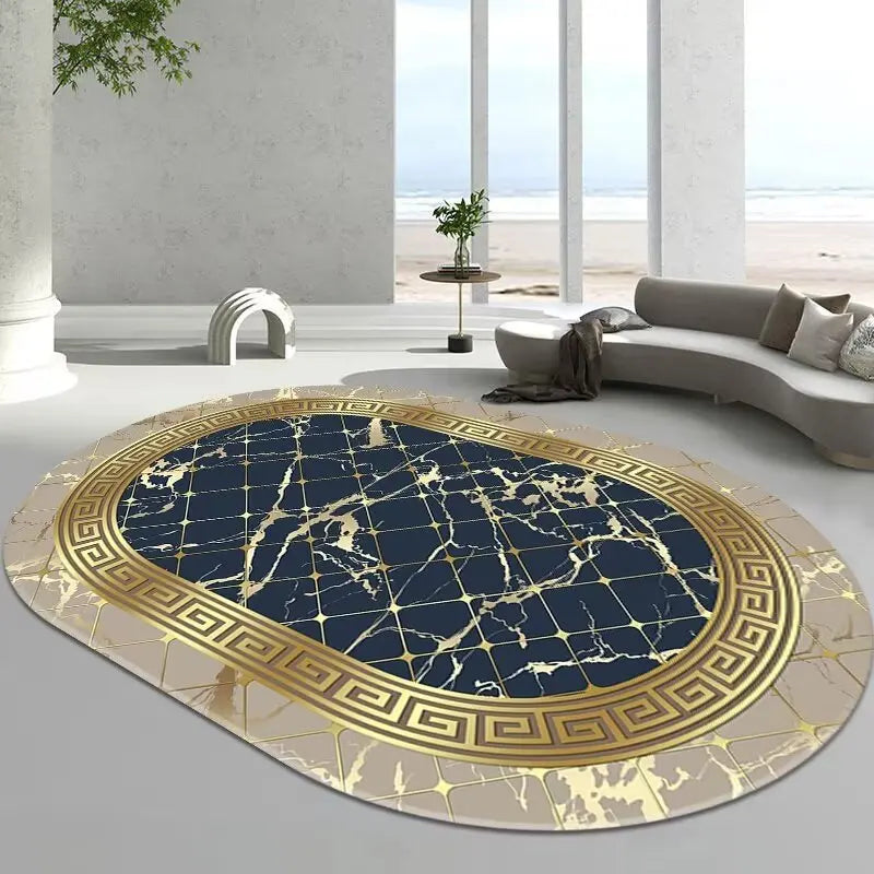 Irregular Gold Carpets for Living Room Home Decoration Bedroom Carpets Non-slip Large Size Luxury Rug Washable Soft Floor Mat