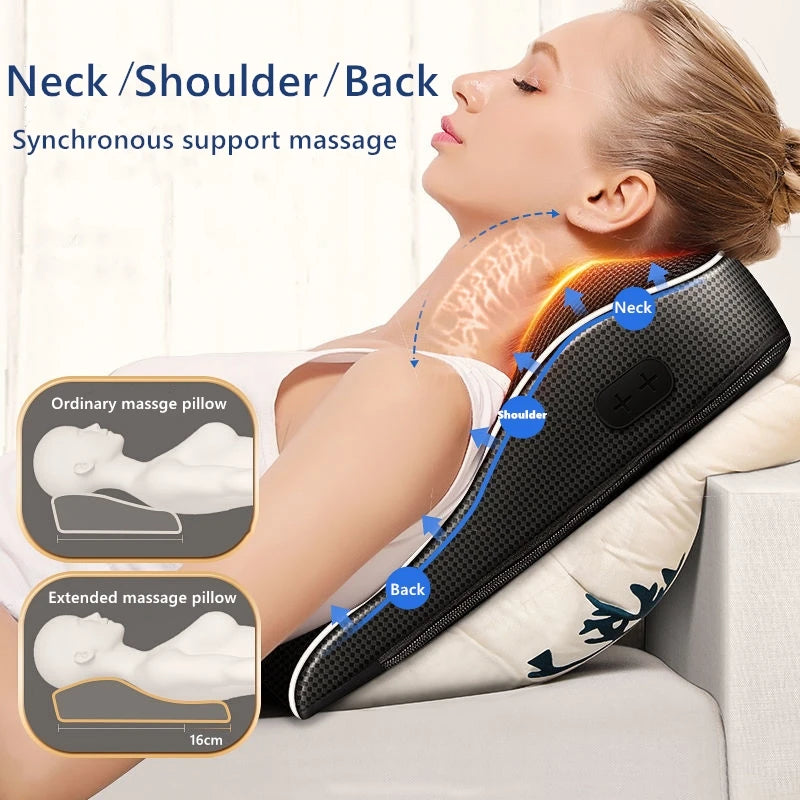 Electric Shiatsu Head Neck Cervical Ttraction Body Massager Car.