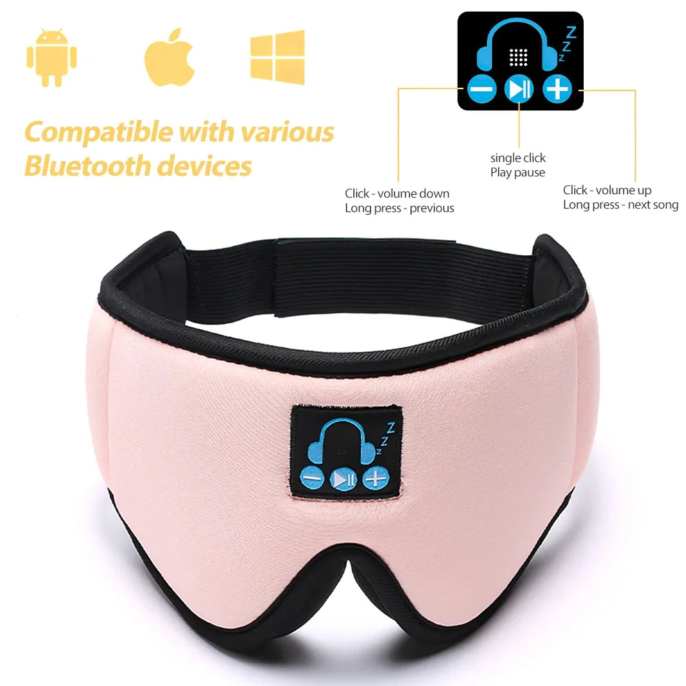 Rechargeable Sleep Earphones Smart Bluetooth Music Sleeping Eye Mask.