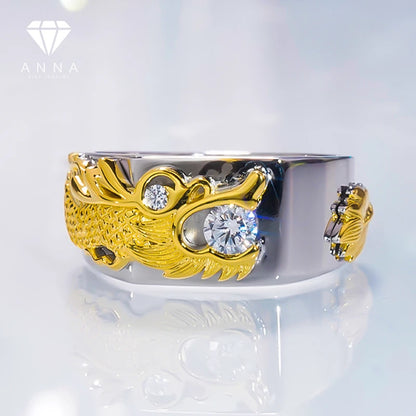 New Luxury Dragon Diamond Rings For Men