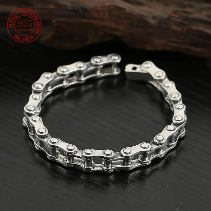 Silver Punk Bracelet Wide Silver Jewelry