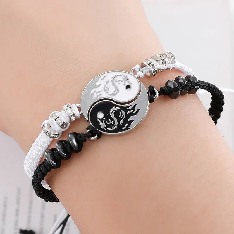 2pcs Dragon Totem Tai Chi Couple Bracelets