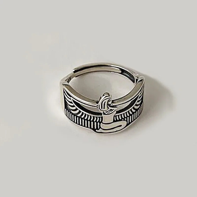 Elegant Retro Egypt Queen Silver Ladies Finger.