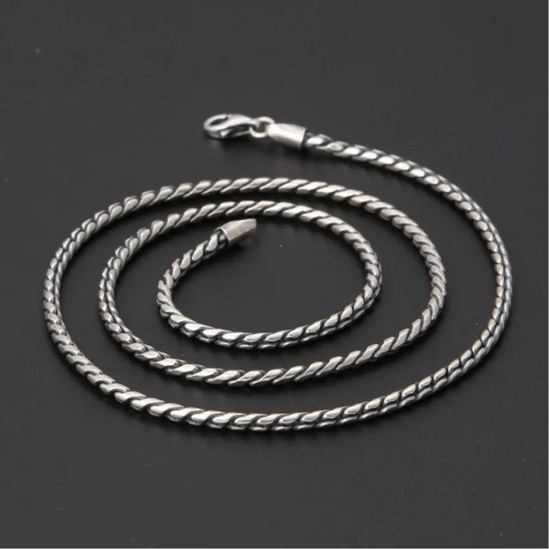 Pure Silver Jewelry Men and Women Necklace.