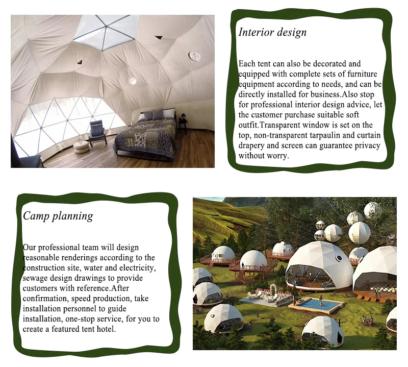 Geodesic Dome Manor greenhouse Tent Leisure Resort Vacation Outdoor Glamping Round Tent Transparent Starry Sky Luxury Hotel Dome