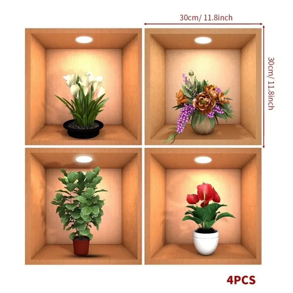 PVC Creative Green Plant Simulate 3D Wallpapers.