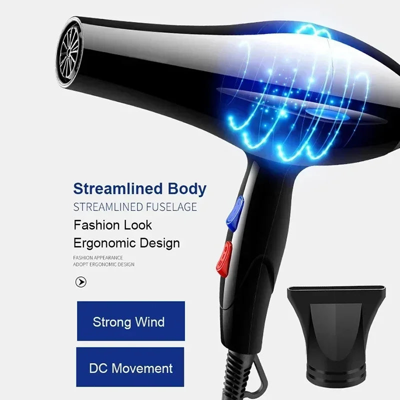 Hair Dryer 2200W Professional Powerful Hair Dryer Fast Heating Hot And Cold Adjustment Ionic Air Blow Dryer with Air Collecting