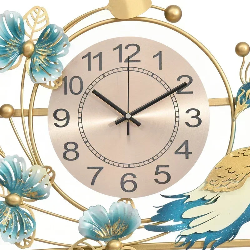 Peacock Wall Clock Modern Design Luxury