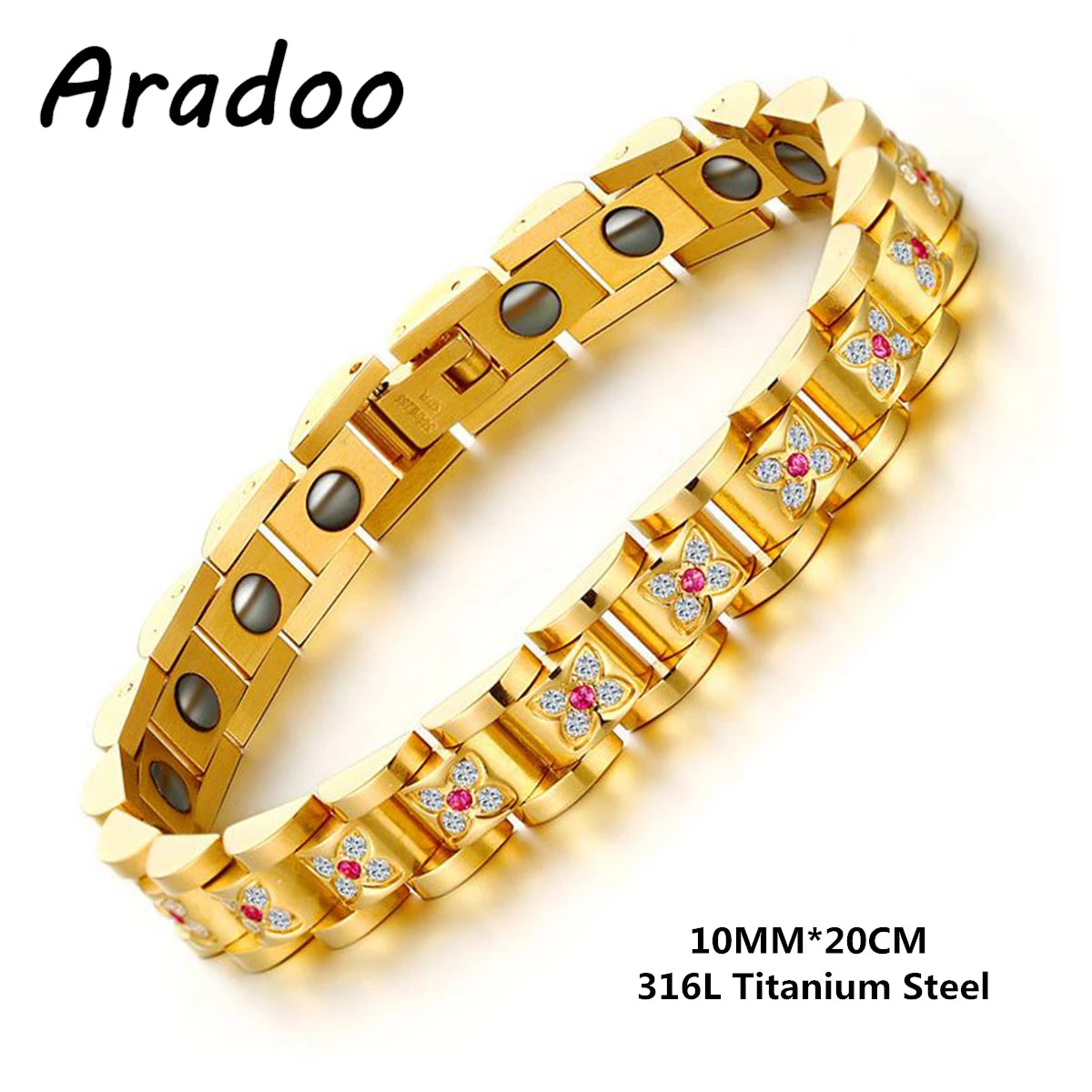 Titanium Steel Zirconia Bracelet Classic Retro Light Luxury Magnetic Therapy Bracelets