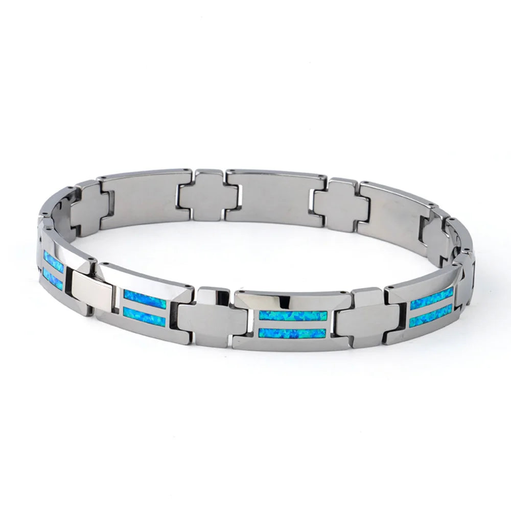 Luxury Blue Tungsten Carbide Bracelet for men.