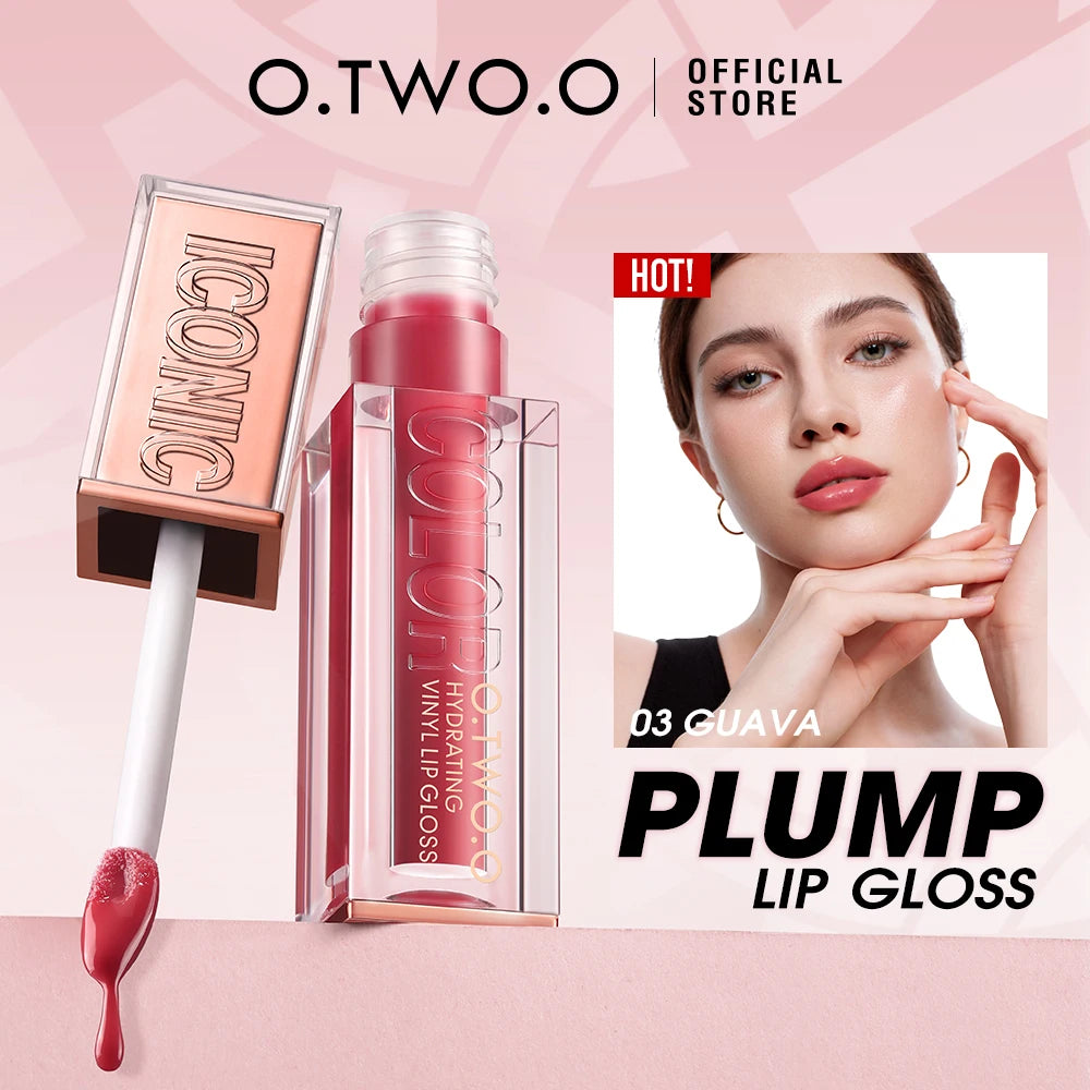 O.TWO.O Lip Gloss Lip Tint Moisturizing Long Lasting Glow Lightweight Hydrating  Non-Sticky Plump Red High-shine Lip Makeup