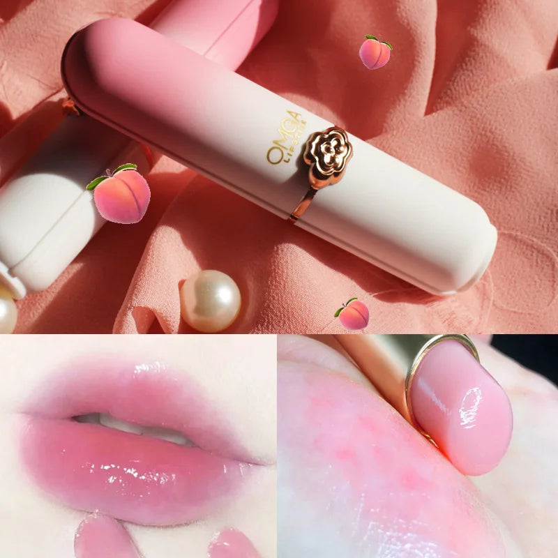 Peach Color Lip Balm Crystal Temperature Change Lipstick Girl Moisturizing LongLasting Lip Gloss Makeup Lip Care Repair Cosmetic