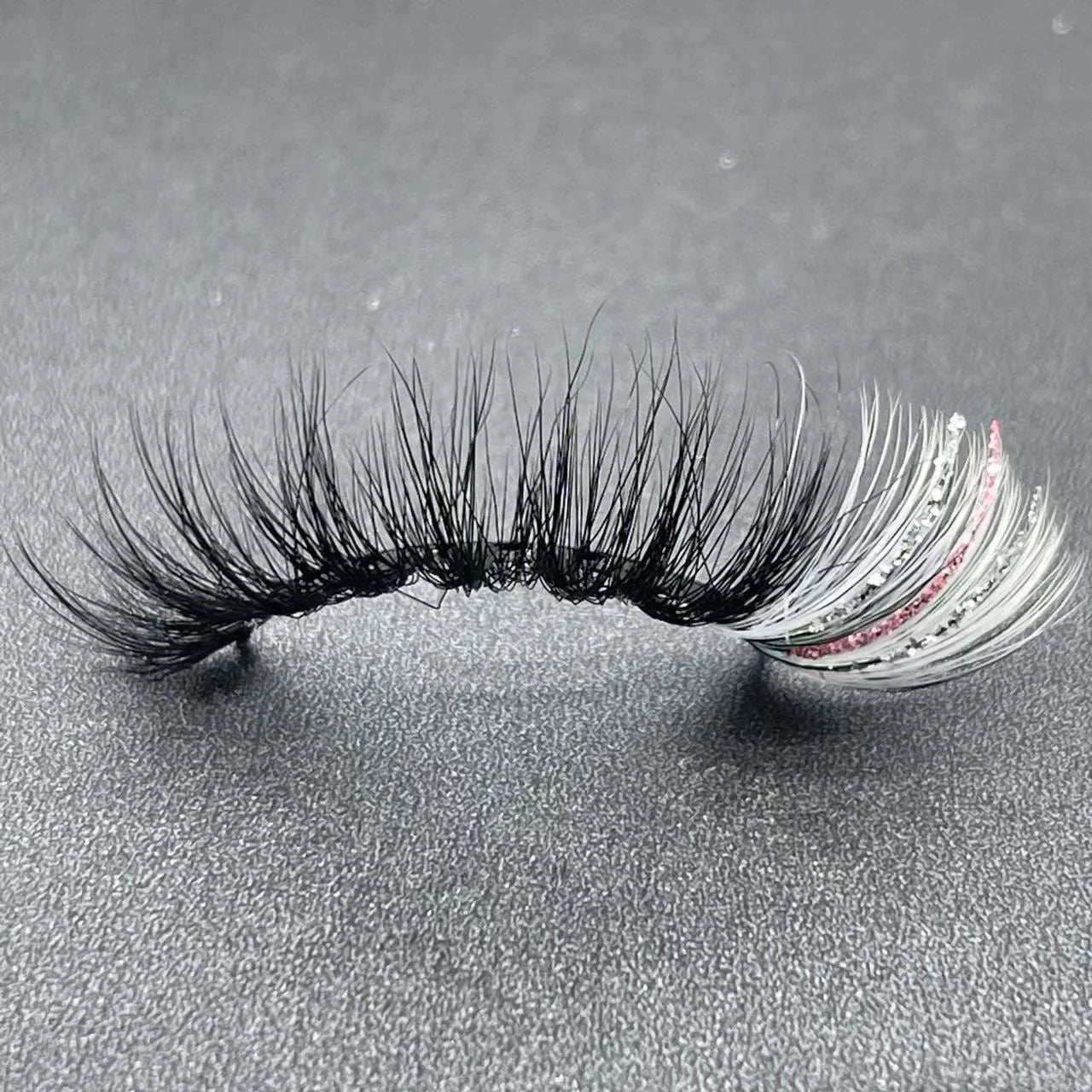 New glitter ombre Colored Lashes 20MM Mink Lashes Wholesale Dramatic Colorful Natural Eyelashes Extension Make up Fake Eyelashes