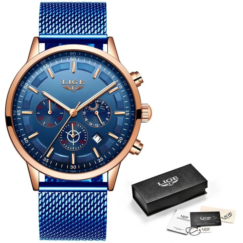 Blue Watch Luxury Sport Quartz for Men.