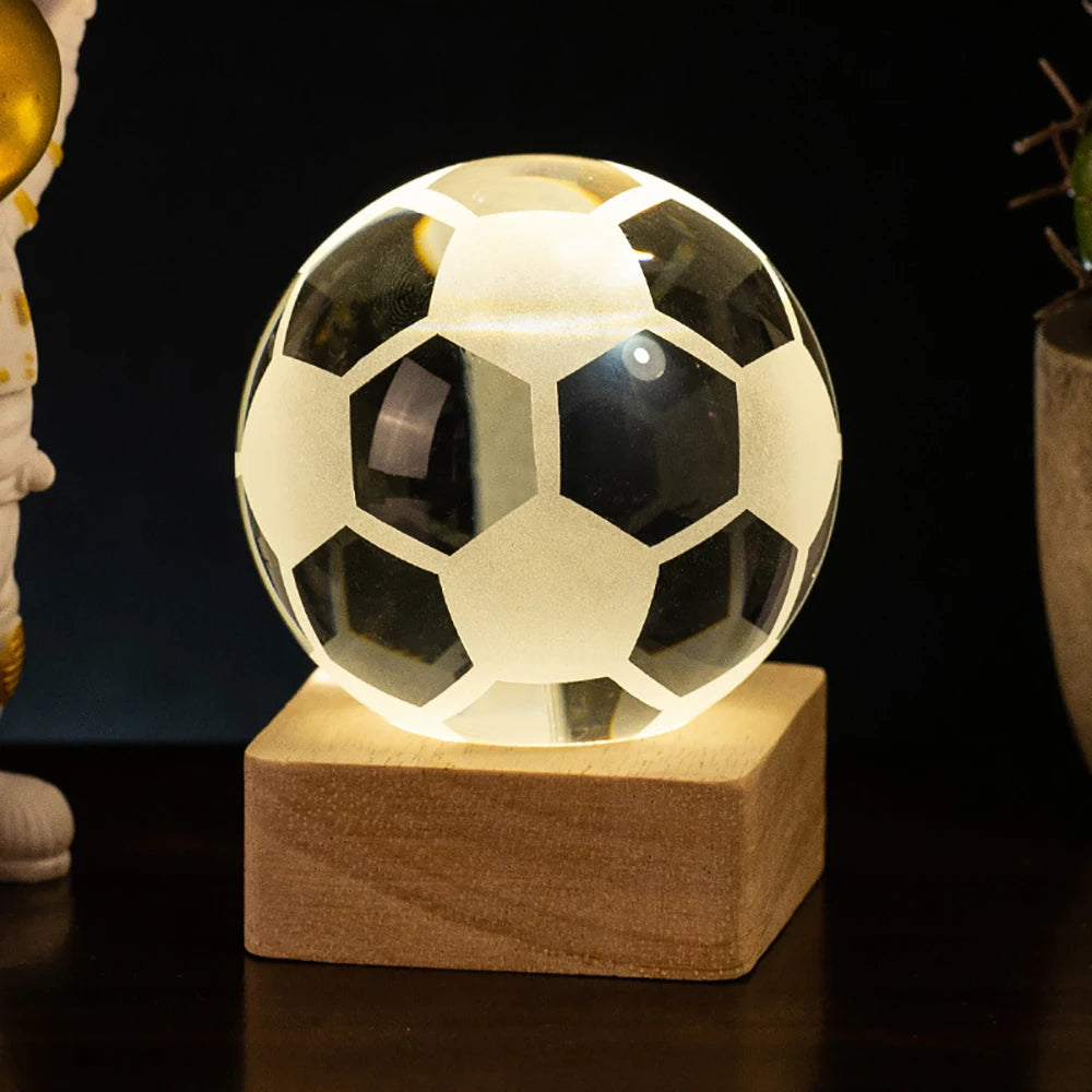 Soccer Basketball Earth Atmosphere Lamp Crystal.