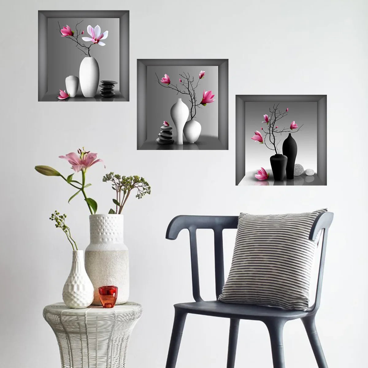 Wall Art Stickers Simulate 3D Three-dimensional Potted.