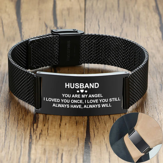 Stylish Men Stretch Mesh ID Bracelets.