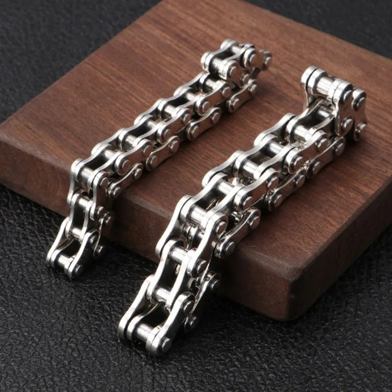 New S925 Silver Jewelry Accessories Fashion Creativity Punk Style Motorcycle Chain Aggressive Rough Man Bracelet