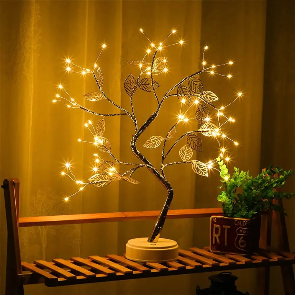 LED Rose Leaf Table Lamp USB Christmas.