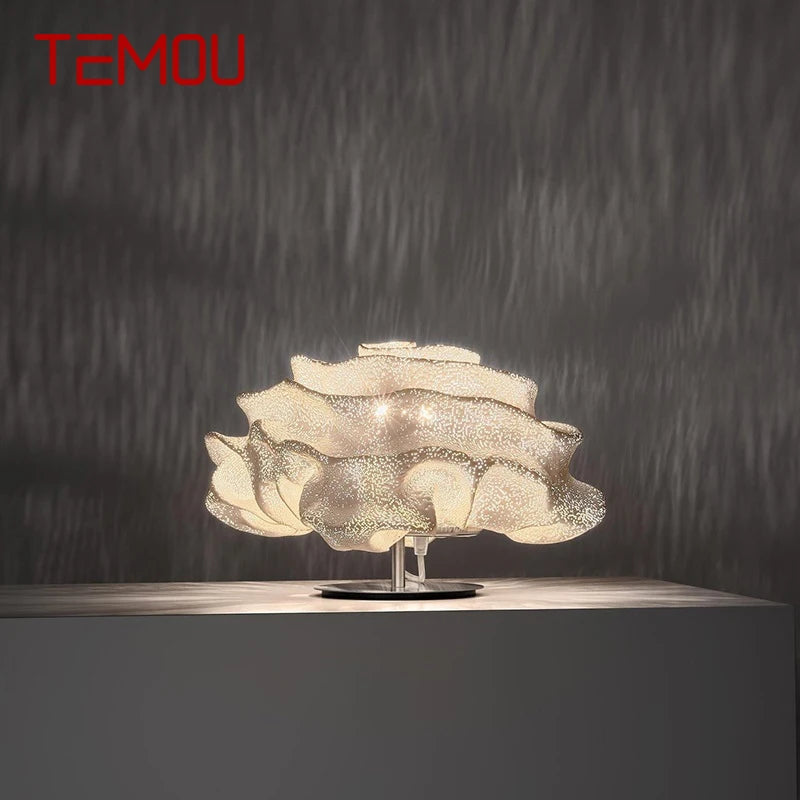 TEMOU  Nordic Table Lamp Fashionable Modern  Living Room Bedroom Creative Tulip Flowers LED Decoration  Desk Light