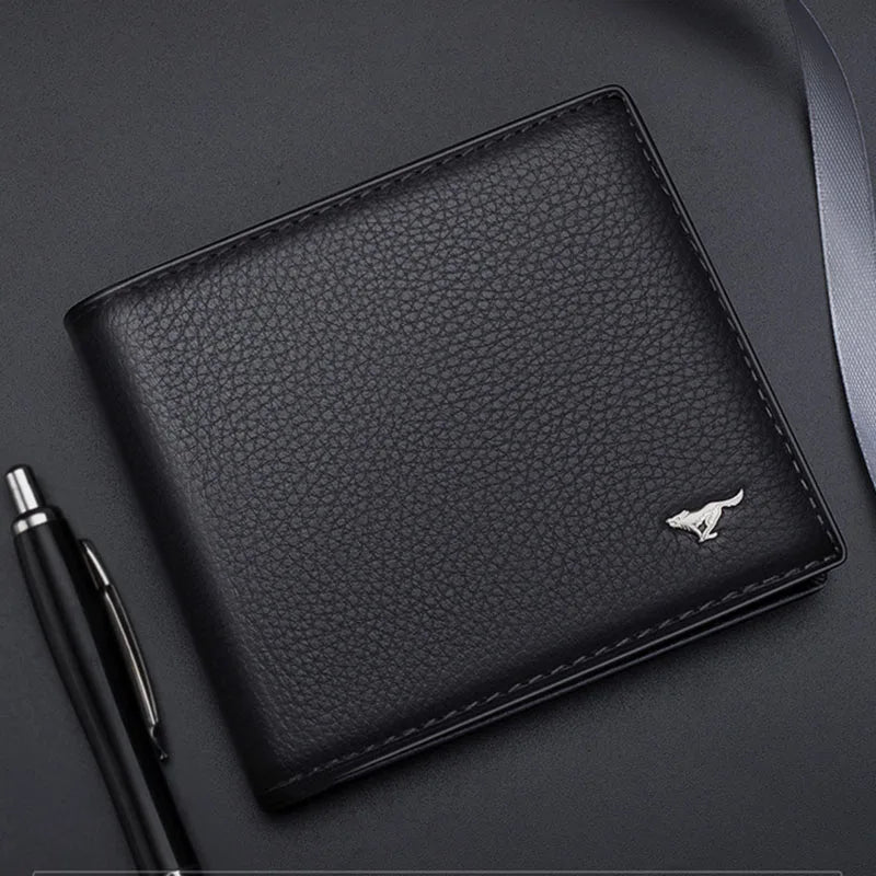 Septwolves Luxury Brand Men Wallet Original Genuine Leather Slim Bifold Card Holder Purse Wallet