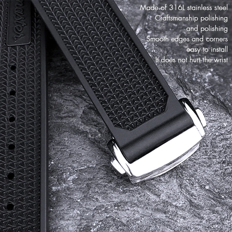 Natural Rubber 20mm 21mm 22mm Watchband For Omega.