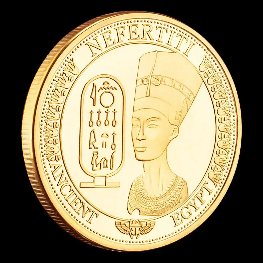 Egypt Queen Nefertiti Pyramid Gold Plated Souvenir