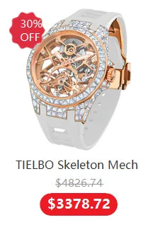 TIELBO Luxury Crystal Diamond Automatic Tourbillon Movement Man Watch