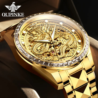 OUPINKE 3276 Golden Wristwatch for Men.