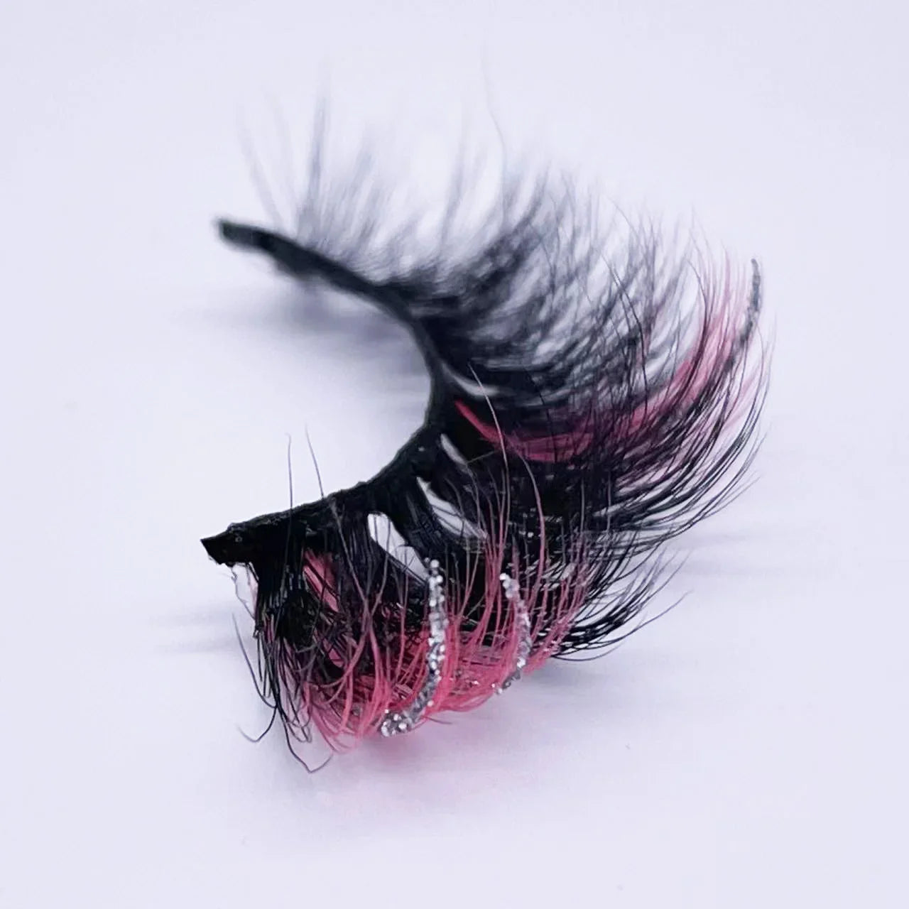 New glitter ombre Colored Lashes 20MM Mink Lashes Wholesale Dramatic Colorful Natural Eyelashes Extension Make up Fake Eyelashes