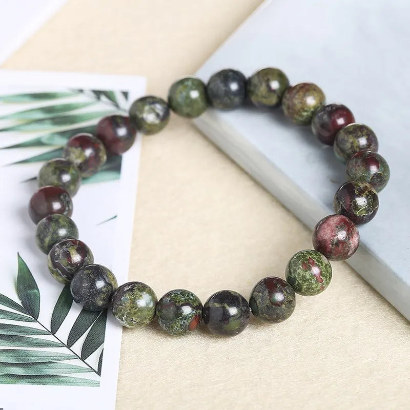 JD Natural Dragon Blood Stone Bracelets Women Men