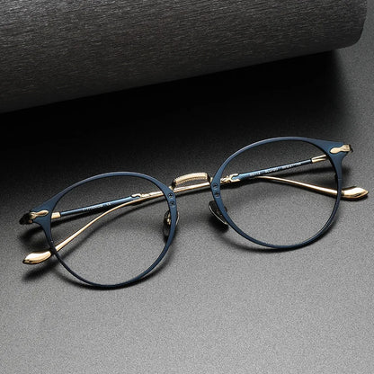 Top Quality Titanium Optical Glasses Frames Men Women Luxury Retro Round Oval Eyeglass Frame Vintage Prescription Eyewear