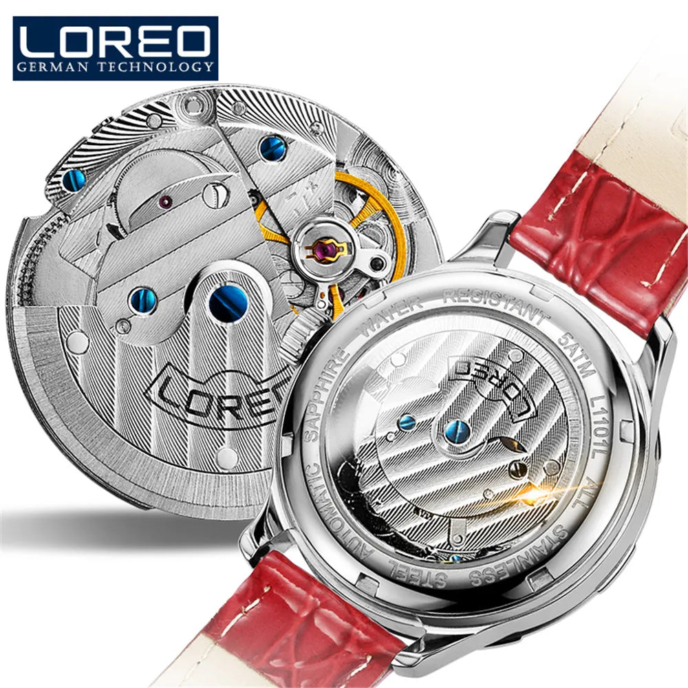 LOREO Luxury Women Watch Brand Sapphire Crystal.