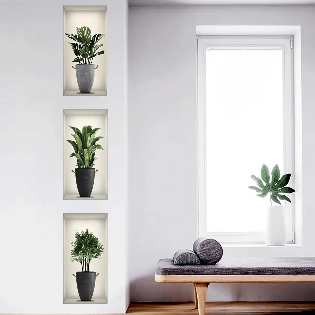 Wall Art Stickers Simulate 3D Three-dimensional Potted.