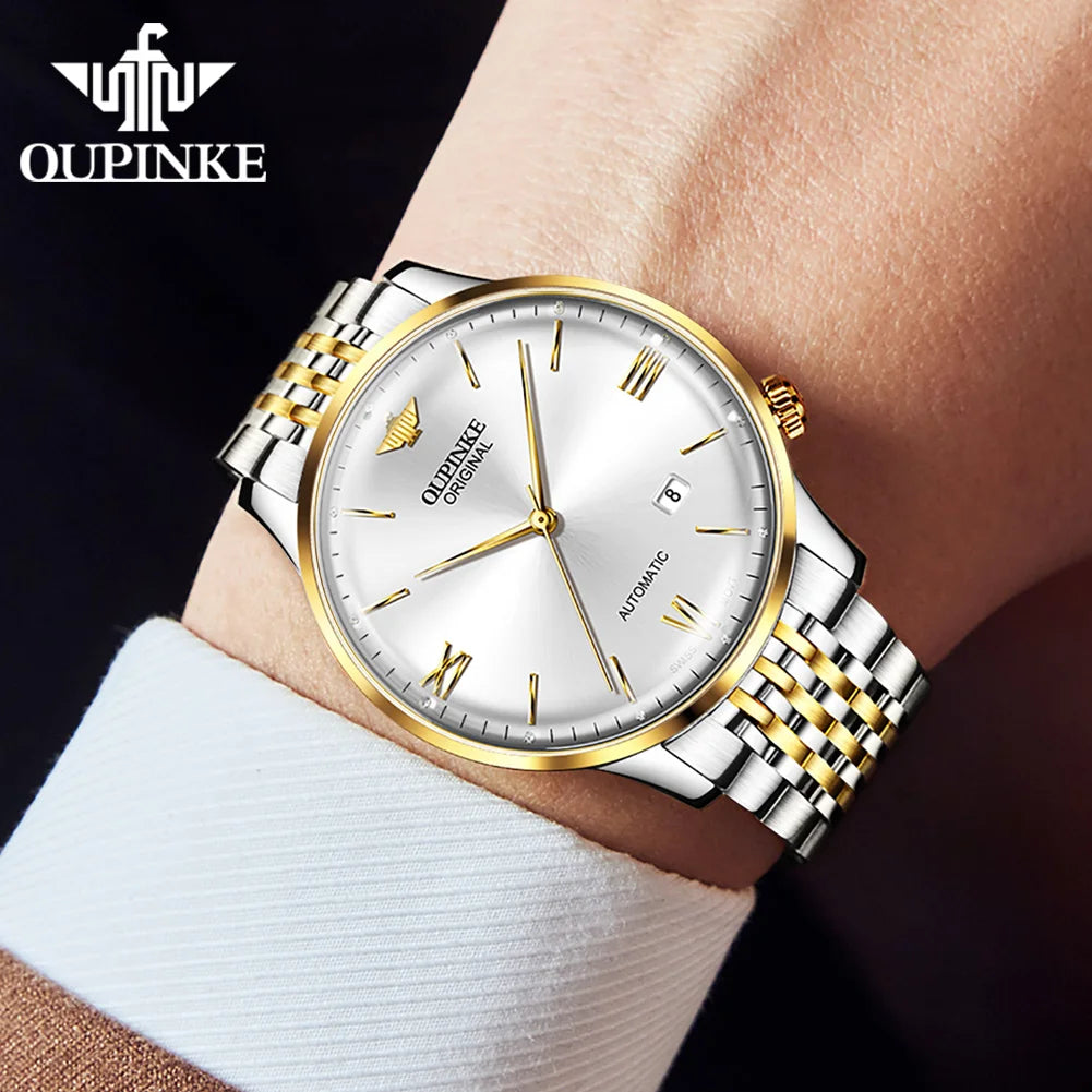 OUPINKE Ultra Thin Automatic Mechanical Watch for Men.