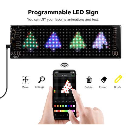 Smart Bluetooth LED Display Screen Message Scrolling Sign Board Ultra-thin Soft Flexible Advertising Light For Store Car Display