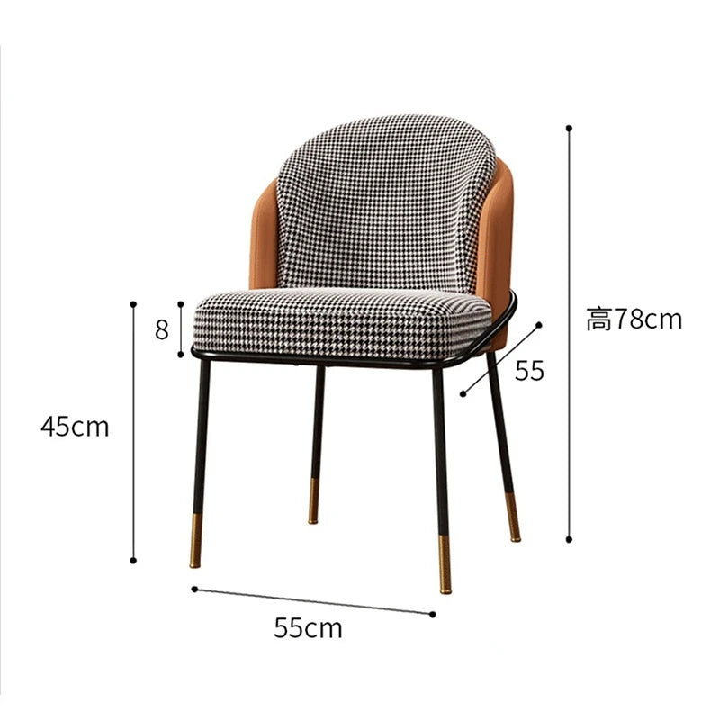 Luxury Designer Fabric Dining Chairs Modern.